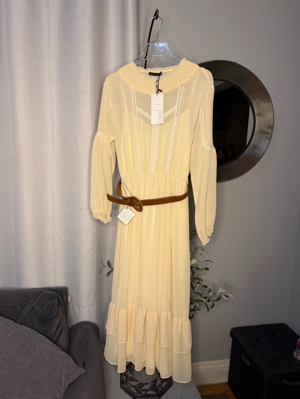 NWT Zara Woman Bloggers Fav BELTED COTTON GAUZE DRESS Size S Small - Picture 9 of 12